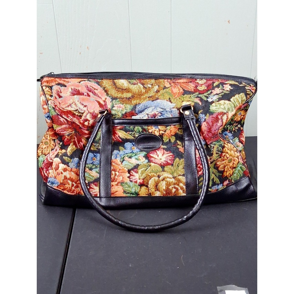 Vintage Tapestry Shoulder Carry On Tote Bag 18"x10" Weekend Retro Carpet Gypsy
